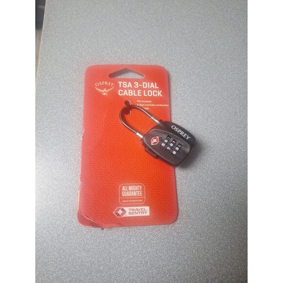 New! Osprey TSA 3-Dial Cable Lock - Picture 1 of 3
